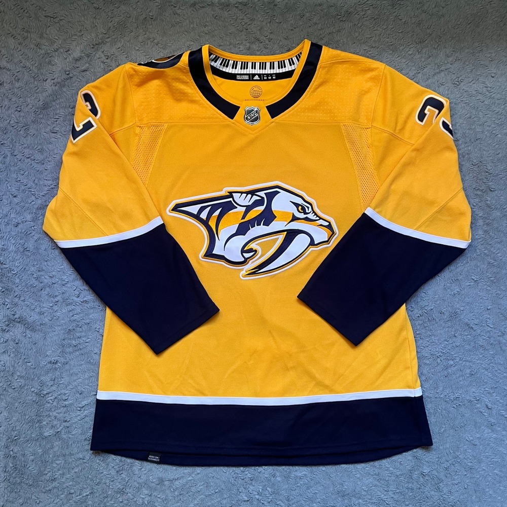 Adidas Nashville Predators NHL Home Yellow Primegreen Jersey Florida 23 Sz 52